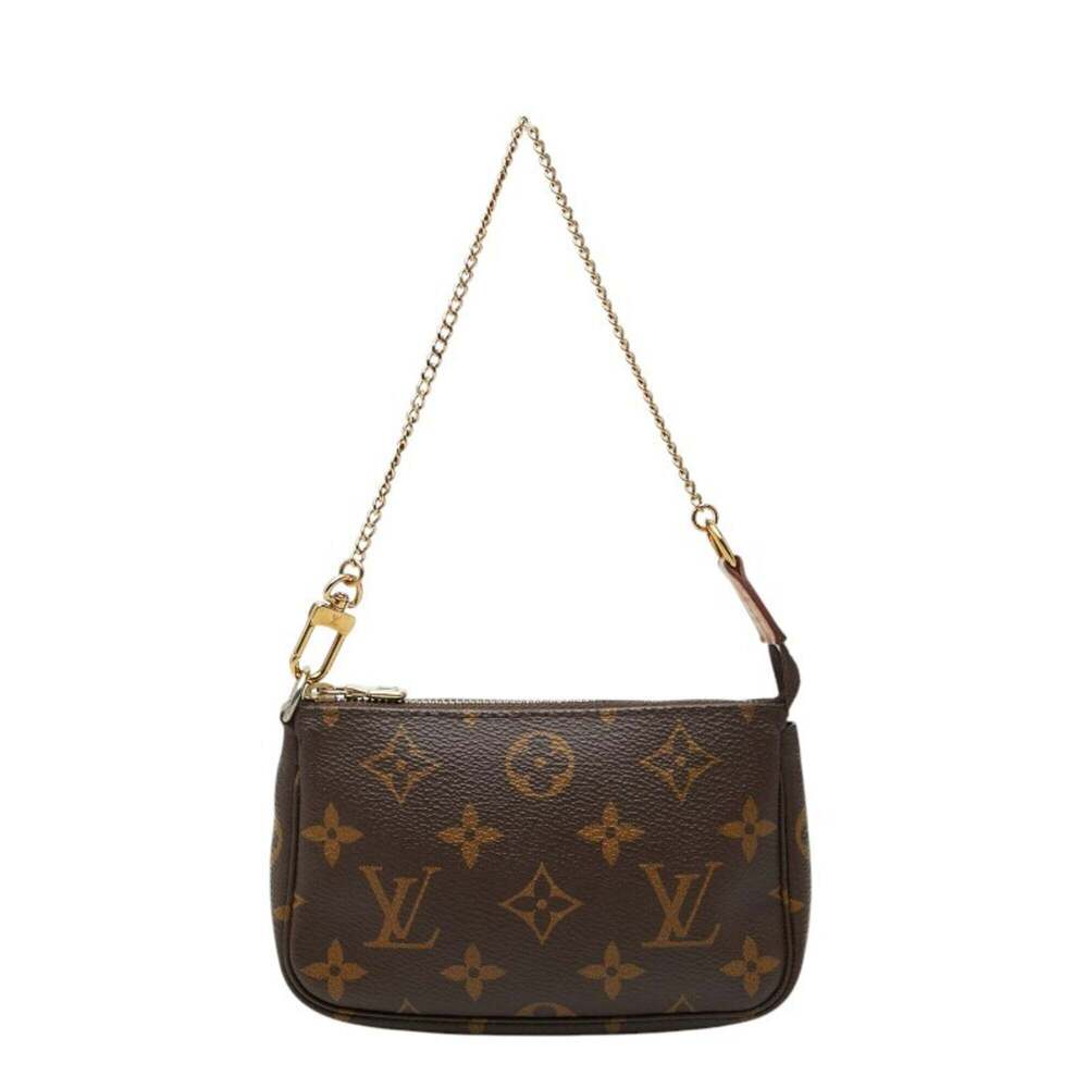LOUIS VUITTON Brown Monogram Leather Pochette Pouch - Picture 1 of 8